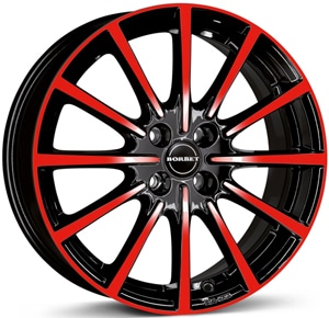 Janta Aliaj BORBET BL4 Black Red Glossy 6.5x15 4x100 40 60.1