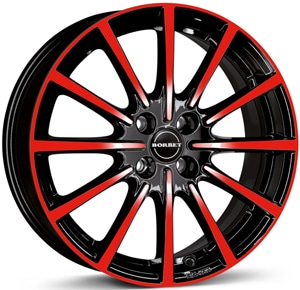 Janta Aliaj BORBET BL4 Black Red Glossy 7x17 4x100 40 64