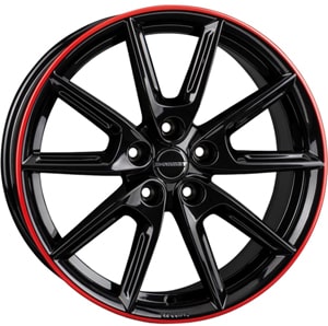 Janta Aliaj BORBET CW3 Black Glossy Red Ring 7.5x18 6x130 47 84.1