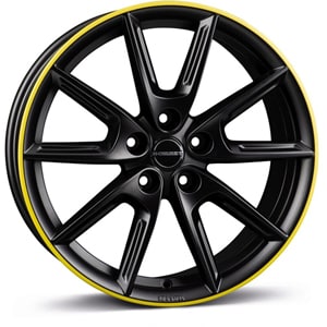 Janta Aliaj BORBET LX18 Black Matt Rim Yellow 8x18 5x112 48 66.6