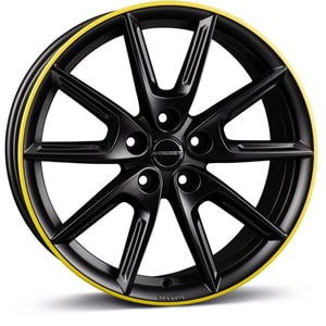 Janta Aliaj BORBET LX18 Black Matt Rim Yellow 8x18 5x112 40 66.6