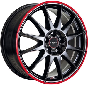 Janta Aliaj RONAL R54 MCR Jetblack Red Dim 7x16 5x100 38 68