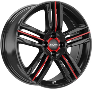 Janta Aliaj RONAL R57 Jetblack Red Spoke 7.5x19 5x110 38 65.1