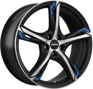 Janta Aliaj RONAL R62 Blue Jetblack Matt Front Diamond Cut 8.5x20 5x108 40 76