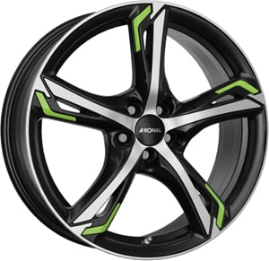 Janta Aliaj RONAL R62 Green Jetblack Matt Front Diamond Cut 7.5x18 5x114.3 40 82