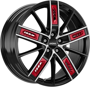 Janta Aliaj RONAL R67 Red Jetblack Front Diamond Cut 8x19 5x108 45 76
