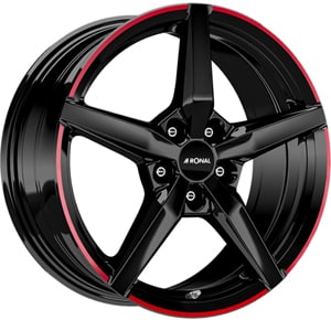 Janta Aliaj RONAL R69 MCR Jetblack Red Rim 8x18 5x112 50 76