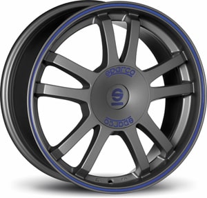 Janta Aliaj SPARCO RALLY Matt Silver Tech Blue Lip 7x16 5x120 48 73